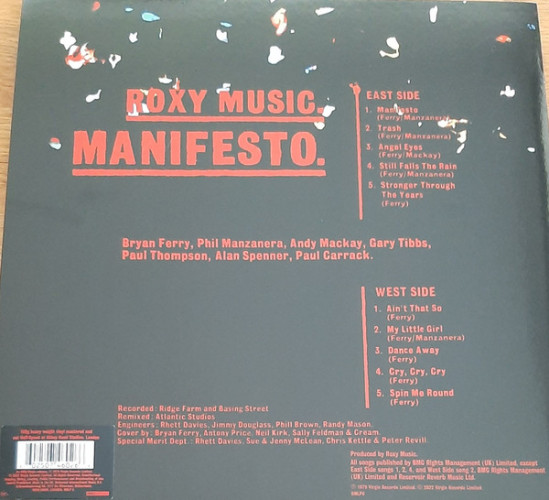 Виниловая пластинка ROXY MUSIC "Manifesto" (LP)