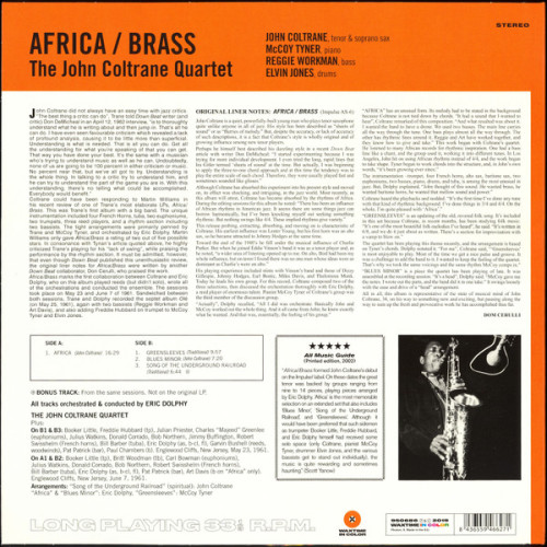 Виниловая пластинка JOHN COLTRANE "Africa / Brass" (ORANGE LP)