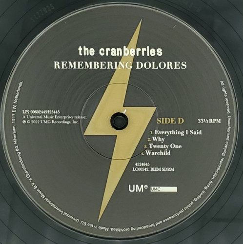 Виниловая пластинка CRANBERRIES "Remembering Dolores" (2LP) 