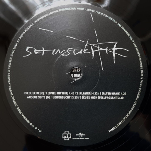 Виниловая пластинка RAMMSTEIN "Sehnsucht" (2LP) 
