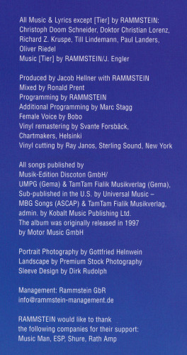 Виниловая пластинка RAMMSTEIN "Sehnsucht" (2LP) 