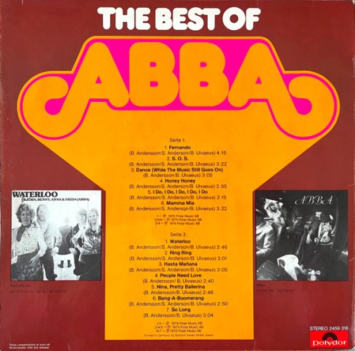 Виниловая пластинка ABBA "The Best Of ABBA" (VG/VG LP)