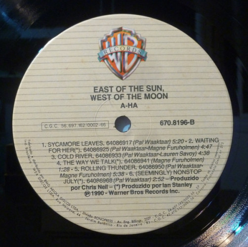 Виниловая пластинка A-HA "East Of The Sun West Of The Moon" (NM BRAZIL LP) 