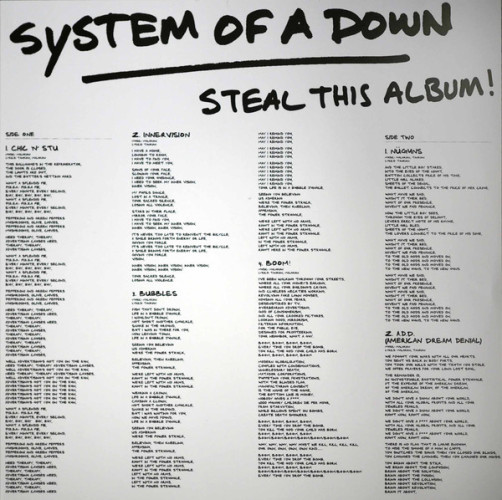 Виниловая пластинка SYSTEM OF A DOWN "Steal This Album!" (2LP) 