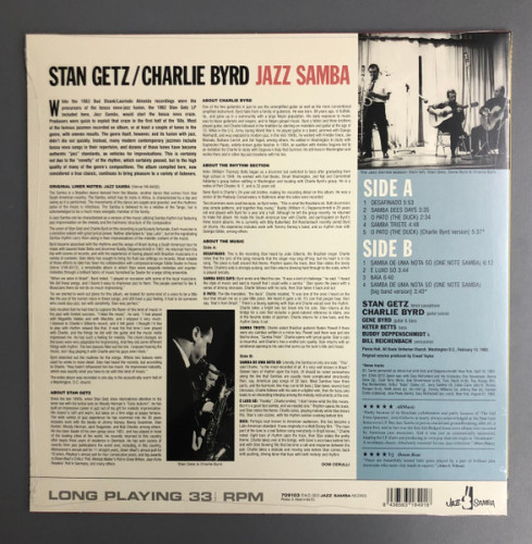 Виниловая пластинка STAN GETZ AND CHARLIE BYRD "Jazz Samba" (LP)