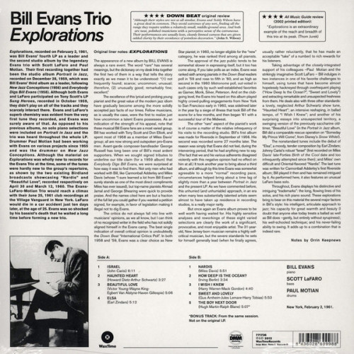 Виниловая пластинка BILL EVANS TRIO "Explorations" (LP)