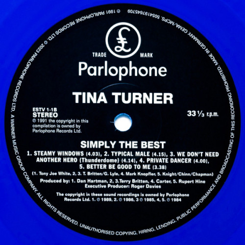 Виниловая пластинка TINA TURNER "Simply The Best" (BLUE 2LP) 