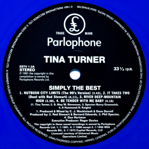 Виниловая пластинка TINA TURNER "Simply The Best" (BLUE 2LP) 