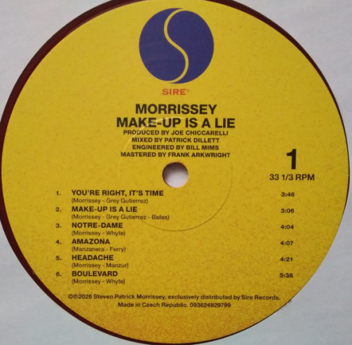 Виниловая пластинка MORRISSEY "Make-Up Is A Lie" (RED LP) 