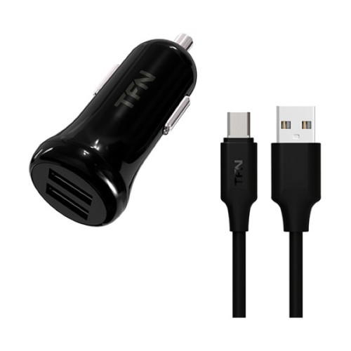 Автомобильное зарядное устройство TFN 2USB 2.4A+microUSB (TFN-CC2U24AMICBK)