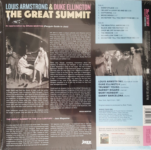 Виниловая пластинка LOUIS ARMSTRONG & DUKE ELLINGTON "The Great Summit" (YELLOW LP) 