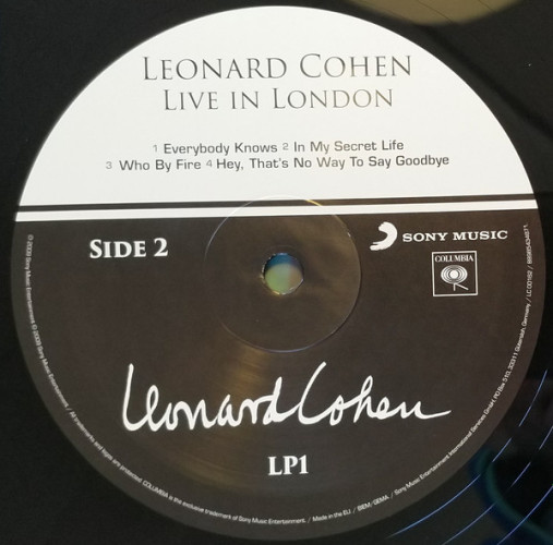 Виниловая пластинка LEONARD COHEN "Live In London" (3LP) 