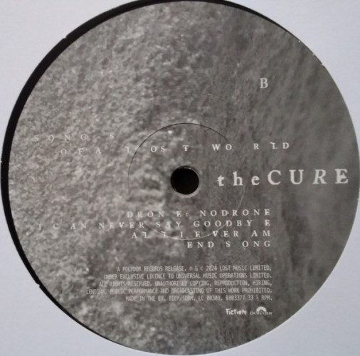 Виниловая пластинка CURE "Songs Of A Lost World" (LP) 