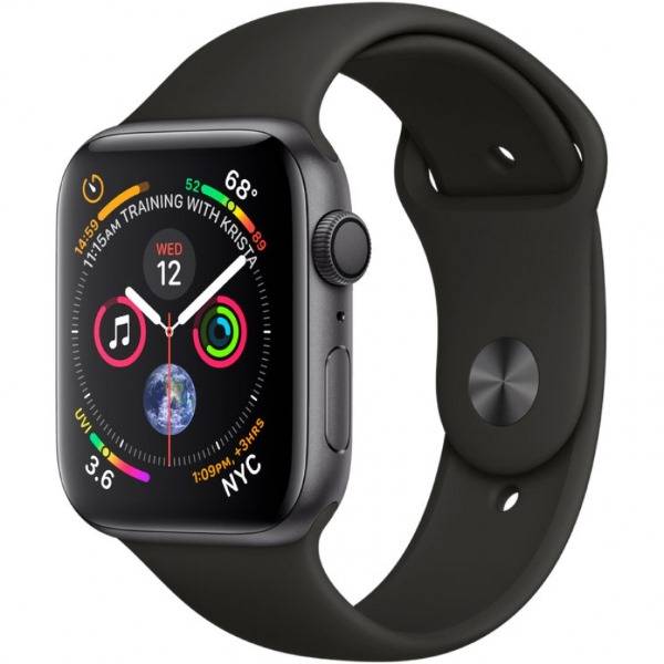 Умные часы Apple Watch Series 4 GPS 44mm Space Gray Aluminum Case with Black Sport Band 