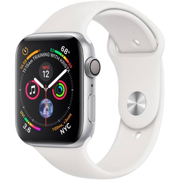 Умные часы Apple Watch Series 4 GPS 44mm Silver Aluminum Case with White Sport Band 
