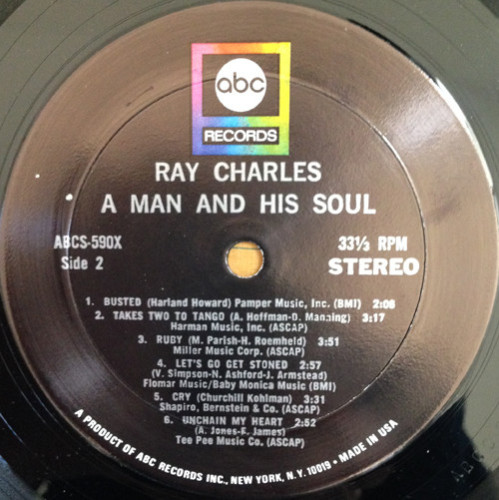 Виниловая пластинка RAY CHARLES "A Man And His Soul" (VG+/VG+ 2LP) 