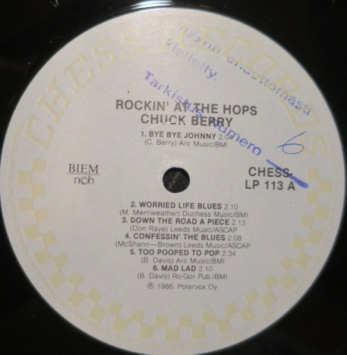 Виниловая пластинка Chuck Berry ‎"Rockin' At The Hops" (LP) 