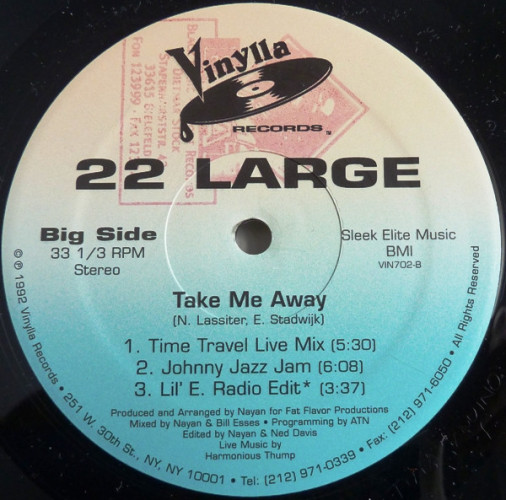 Виниловая пластинка 22 LARGE "Take Me Away" (VG+ LP)
