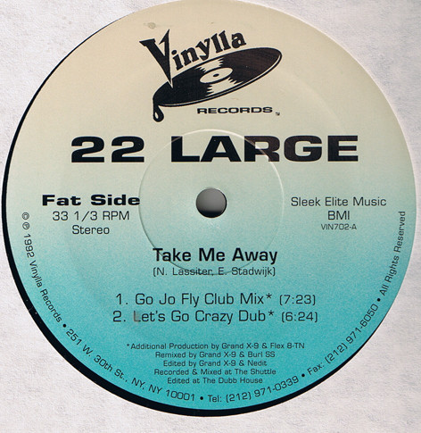 Виниловая пластинка 22 LARGE "Take Me Away" (VG+ LP)