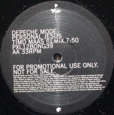 Виниловая пластинка DEPECHE MODE " Just Can`t Get Enough (Dirty South Mix) / Personal Jesus (Timo Maas Remix)" (EX LP)