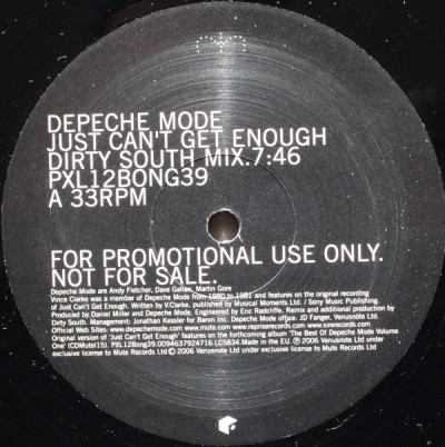 Виниловая пластинка DEPECHE MODE " Just Can`t Get Enough (Dirty South Mix) / Personal Jesus (Timo Maas Remix)" (EX LP)