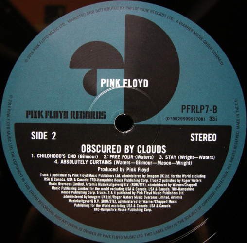 Виниловая пластинка PINK FLOYD "Obscured By Clouds (Music From La Vallee)" (LP)